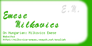 emese milkovics business card